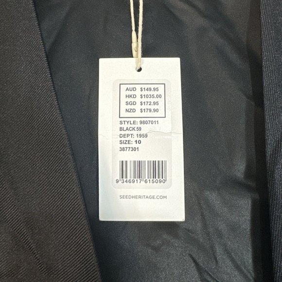 Seed Heritage Womens Waistcoat Vest Gilet size 10 Black NWT Tie Front - Picture 7 of 7